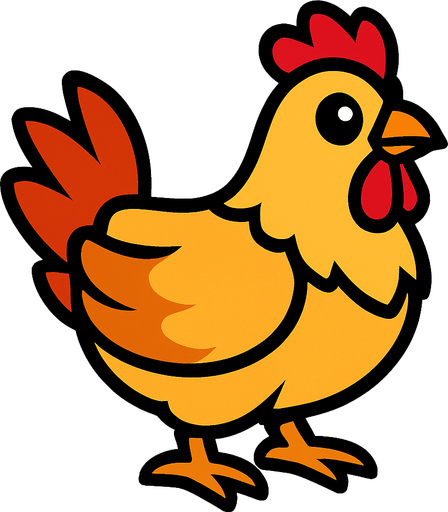 Chicken.
In-Game asset.  2d.  High contrast.  No shadows