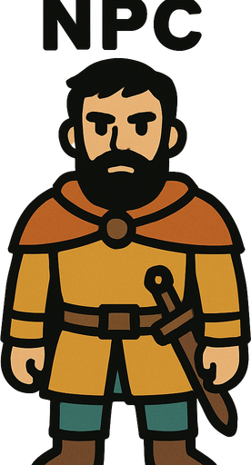 Npc.
In-Game asset.  2d.  High contrast.  No shadows