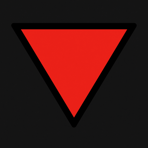 a triangle pointing down.
In-Game asset.  2d.  High contrast.  No shadows