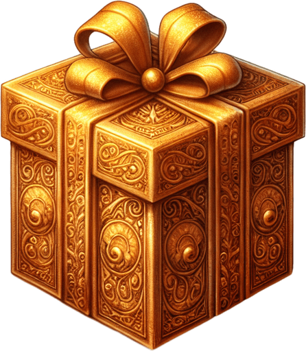 a pergament with a golden present at top, at the bottom there is the text: "Each tenth point you have the change to get a super Present, make sure naughty points are equal to kind points"