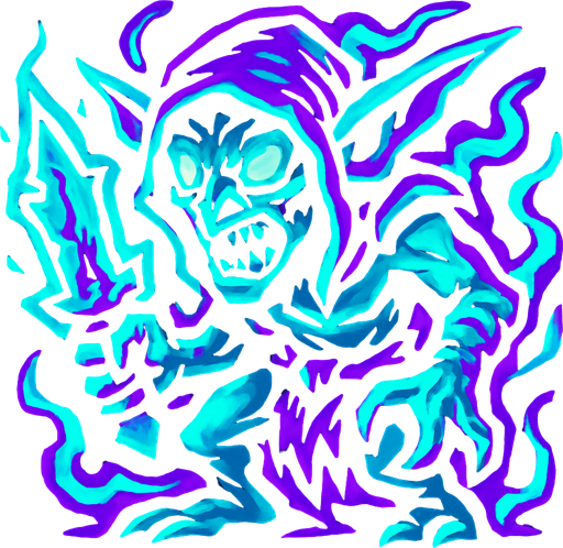 spektral yıkıcı goblin.
In-Game asset.  2d.  High contrast.  No shadows
