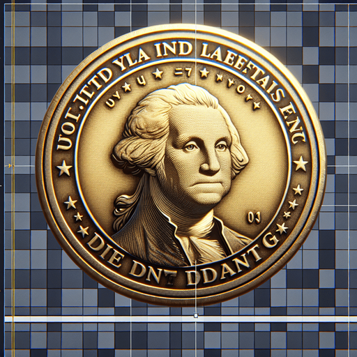 dollar coin Single Game Texture. In-Game asset. 2d. Blank background. High contrast. No shadows.