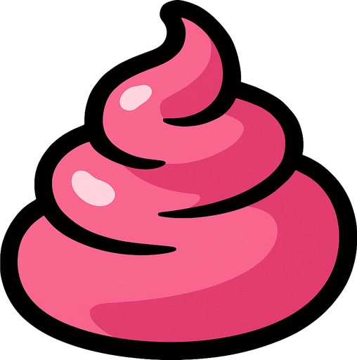Caca rosada.
In-Game asset.  2d.  High contrast.  No shadows