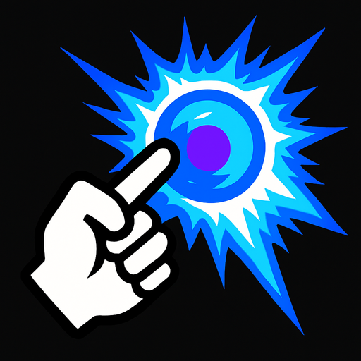 Cursor hadouken overpowed.
In-Game asset.  2d.  High contrast.  No shadows