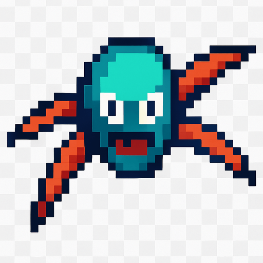 Un enemigo rapido visto desde arriba, pixel cartoon..
In-Game asset.  2d.  High contrast.  No shadows
No background