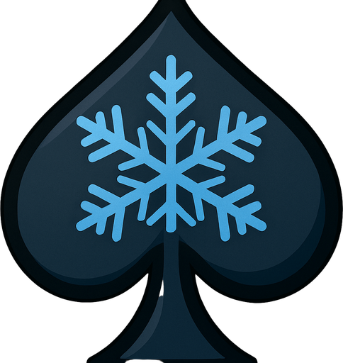 This spade with a blue snowflake in the center