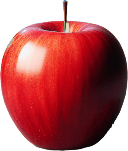 Red apple.
Single Game Texture.  In-Game asset.  2d.  Blank background.  High contrast.  No shadows