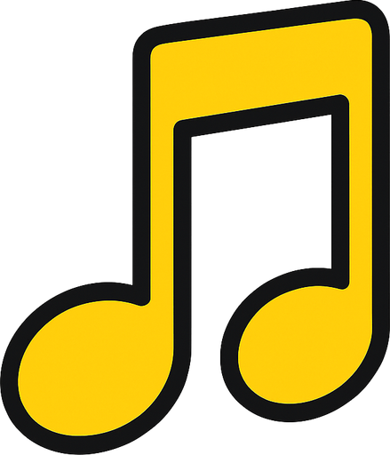 sarı 1 sekizlik nota arka planı olmasın sade olsun 2d.
In-Game asset.  2d.  High contrast.  No shadows