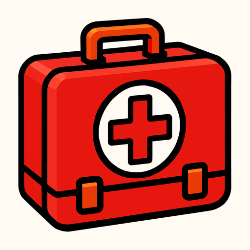 first aid kit.
In-Game asset.  2d.  High contrast.  No shadows