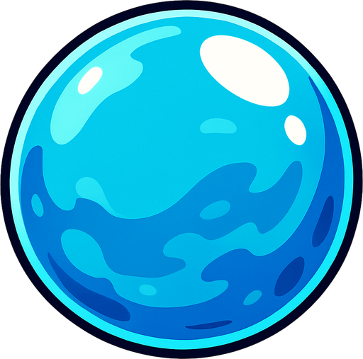 big water buble.
In-Game asset.  2d.  High contrast.  No shadows
