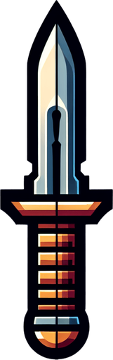 artoon knife pointing up. Symmetrical. Vertical.
Single Game Texture. In-Game asset. 2d. Blank background. High contrast. No shadows..
Single Game Texture.  In-Game asset.  2d.  Blank background.  High contrast.  No shadows