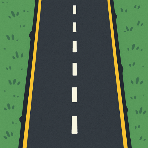 Imagine a  road.
In-Game asset.  2d.  High contrast.  No shadows