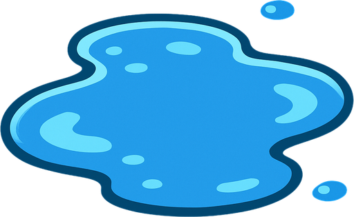 Water puddle.
In-Game asset.  2d.  High contrast.  No shadows