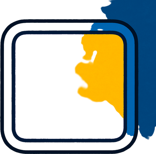 A rounded rectangle frame with both the inside and the border colored — no text inside. Colors can be yellow, blue, or white..
In-Game asset.  2d.  High contrast.  No shadows