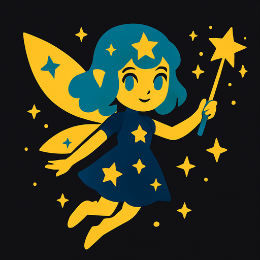 Fée stella.
In-Game asset.  2d.  High contrast.  No shadows