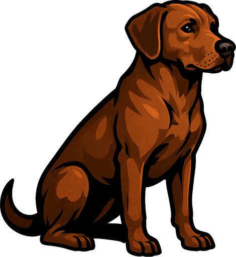 A realistic brown dog.
In-Game asset.  2d.  High contrast.  No shadows