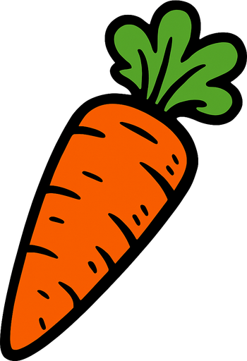 Carrotte.
In-Game asset.  2d.  High contrast.  No shadows