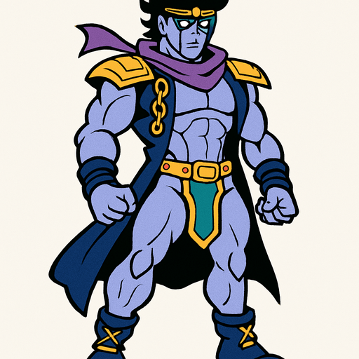 Star platinum jotaro con cuerpo completo jojo's.
In-Game asset.  2d.  High contrast.  No shadows