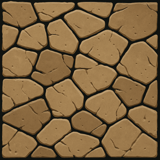 a floor made of stone.
In-Game asset.  2d.  High contrast.  No shadows