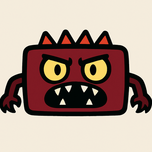 Bana yatay dikdörtgen şeklinde bir düşman çiz.
In-Game asset.  2d.  High contrast.  No shadows