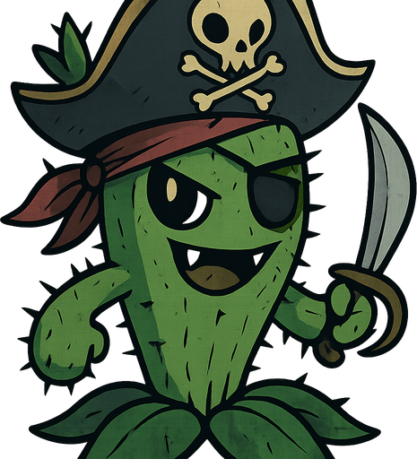 Acrescente o conceito Pirata e Cacto do deserto e estilo Ladino, Mantendo a inspiração em pokémon e Digimon, imagem sem fundo