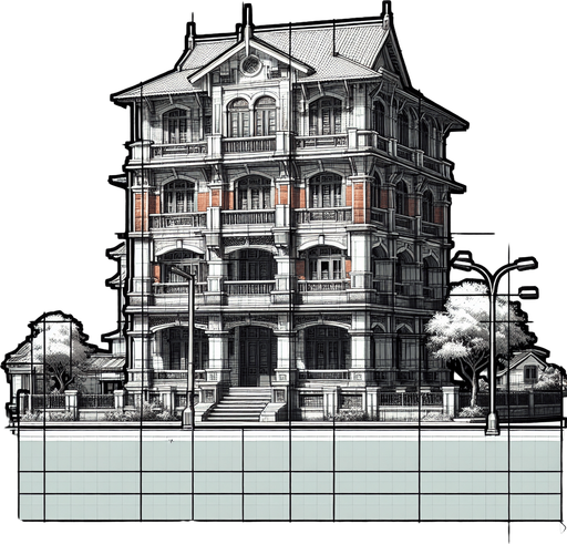 Building.
Single Game Texture. In-Game asset. 2d. Blank background. High contrast. No shadows.