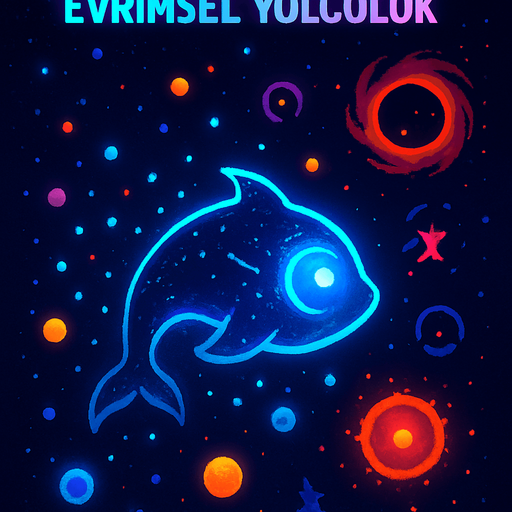 Oyun Adı: Kozmik Balina: Evrimsel Yolculuk

Oyun Türü: Uzayda Hayatta Kalma / Toplama / Büyüme (Casual)

Temel Konsept:
Oyuncu, devasa bir kozmik varlığı (enerji küresi, gezegen ruhu veya kozmik balina yavrusu gibi) kontrol eder. Amacı, uzaya dağılmış enerji parçacıklarını ve kürelerini emerek büyümek, evrimleşmek ve arenada sürekli beliren tehlikeli kozmik anomalilerden (kara delik benzeri alanlar, düşman varlıklar) kaçarak mümkün olduğunca uzun süre hayatta kalmaktır. Odak noktası görsel büyüme ve atmosferik keşiftir.

Görsel Stil ve Atmosfer:
* **Genel Estetik:** Minimalist ama zengin ve büyüleyici bir kozmik sanat stili. Derin uzayın gizemini ve güzelliğini yansıtmalı.
* **Renk Paleti:** Koyu lacivert, mor, derin siyahlar arka plan için. Oyuncu, toplanabilirler ve düşmanlar için parlak neon mavisi, mor, turuncu, kırmızı, sarı gibi kontrast renkler.
* **Parçacık Efektleri:** Bol miktarda parlak parçacık efekti (yıldız tozu, enerji emilimi, çarpışma parlamaları, evrimsel auralar).

O.
In-Game asset.  2d.  High contrast.  No shadows