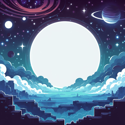 A background image of some stars in space
Single Game Texture. In-Game asset. 2d. Blank background. High contrast. No shadows.