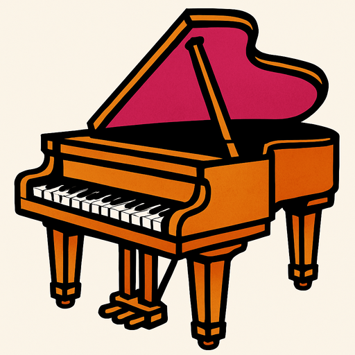 Piano enorme.
In-Game asset.  2d.  High contrast.  No shadows