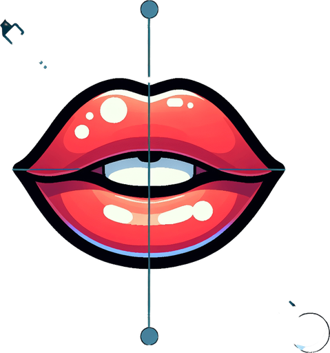 cartoon lips.
Single Game Texture.  In-Game asset.  2d.  Blank background.  High contrast.  No shadows