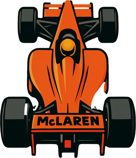 mclaren f1 race car vertical.
In-Game asset.  2d.  High contrast.  No shadows