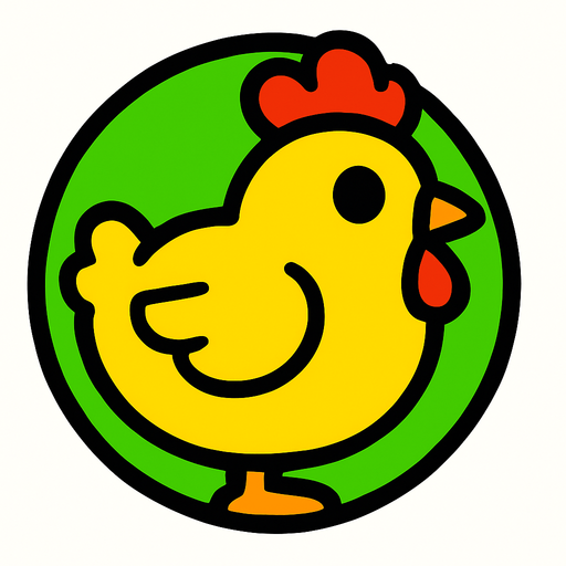ball chicken and green.
In-Game asset.  2d.  High contrast.  No shadows