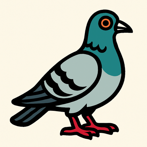Pidgeon.
In-Game asset.  2d.  High contrast.  No shadows