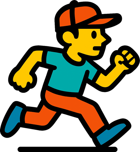 Running man.
In-Game asset.  2d.  High contrast.  No shadows