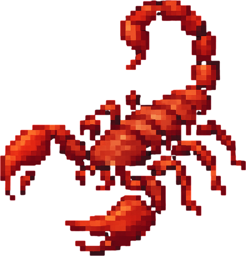 pixel akrep yap.
In-Game asset.  2d.  High contrast.  No shadows