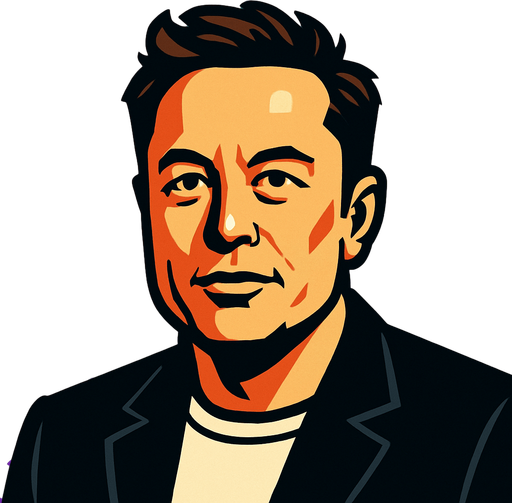 Elon Musk.
In-Game asset.  2d.  High contrast.  No shadows