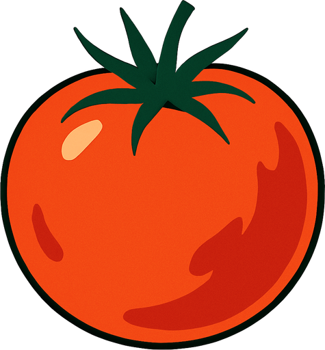 tomato.
2d.  High contrast.  No shadows