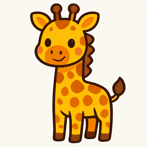 Cute giraffe.
In-Game asset.  2d.  High contrast.  No shadows