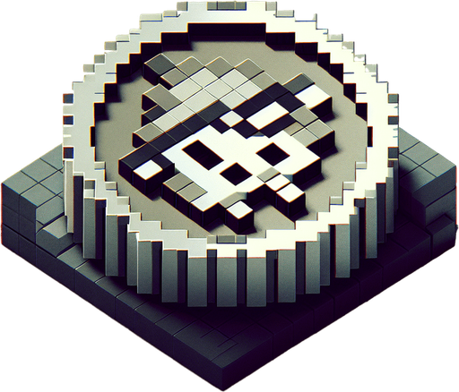 isometric silver coin with a pirate monkey face. pirate themed. pixelated. 8 bit. viewed from the top as if the coin is resting flat..
Single Game Texture. In-Game asset. 2d. Blank background. High contrast. No shadows.