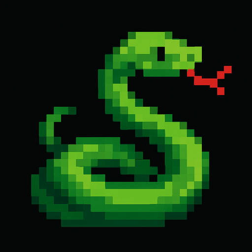 pixel yılan yap.
In-Game asset.  2d.  High contrast.  No shadows