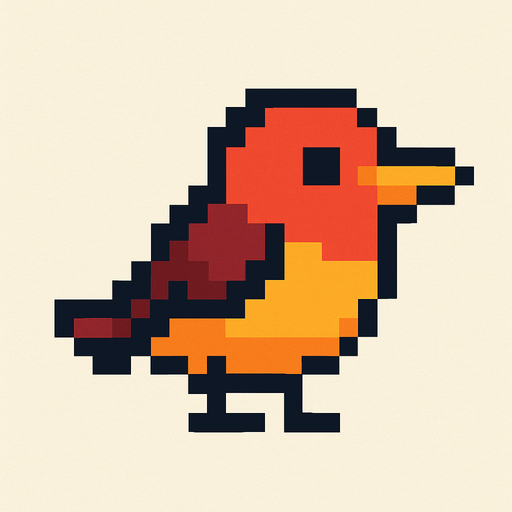 Bird pixel.
In-Game asset.  2d.  High contrast.  No shadows