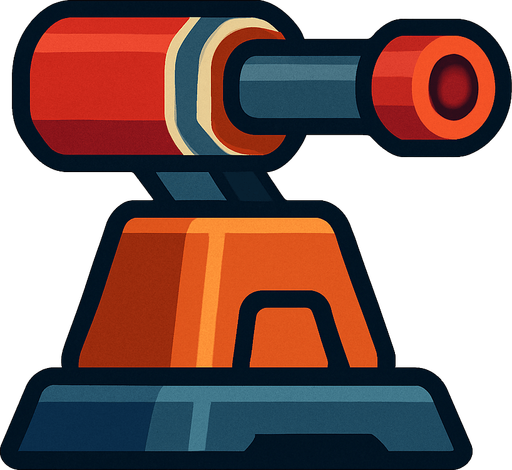 lazer kulesi küçük.
In-Game asset.  2d.  High contrast.  No shadows
