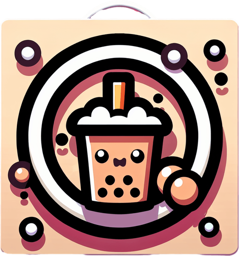 boba tea shop logo, kawaii anime, circular logo 
Single Game Texture. In-Game asset. 2d. Blank background. High contrast. No shadows.