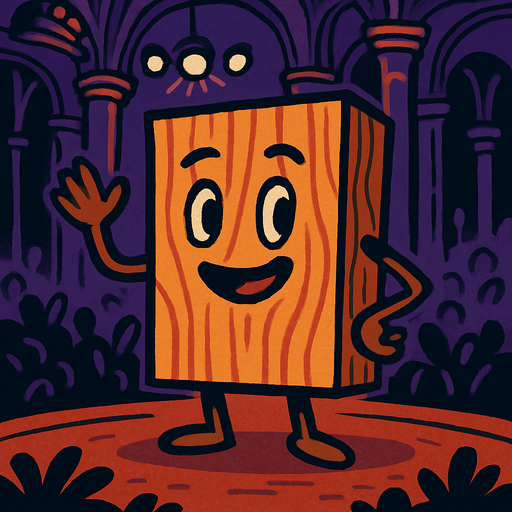 WoodPanel en una sala de conciertos viviente.
In-Game asset.  2d.  High contrast.  No shadows