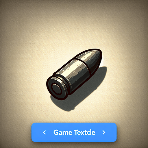 Bullet.
Single Game Texture.  In-Game asset.  2d.  Blank background.  High contrast.  No shadows. 3d