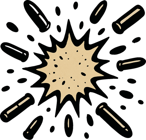 tüfek saçması..
In-Game asset.  2d.  High contrast.  No shadows