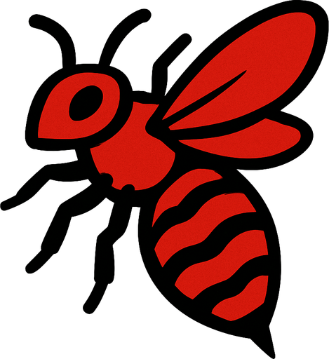 Abeille rouge.
In-Game asset.  2d.  High contrast.  No shadows
