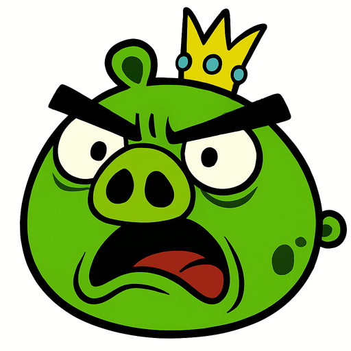 Angry birds 2 King pig.
In-Game asset.  2d.  High contrast.  No shadows