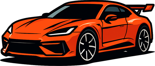 Super car.
In-Game asset.  2d.  High contrast.  No shadows