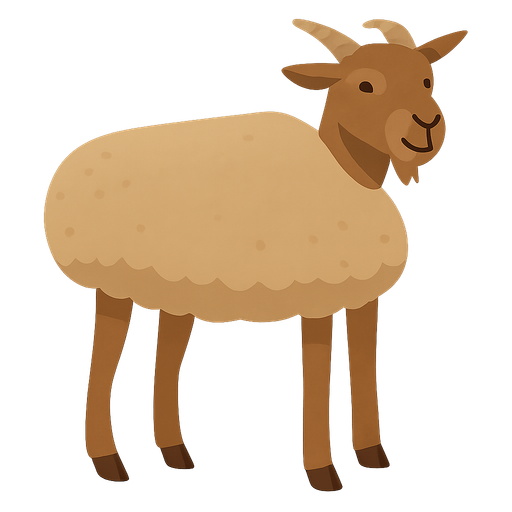 goat. No background. Transparent background. Blank background. No shadows. 2d. In-Game asset. flat